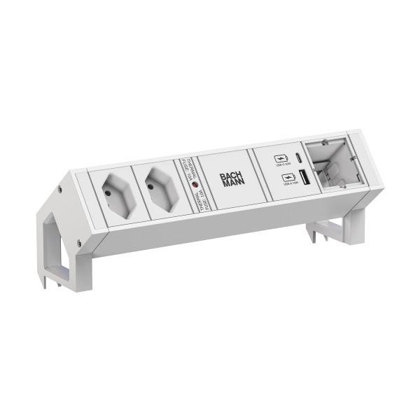 Bachmann 902.3223 Steckdosenleiste DESK2 white 2xCH