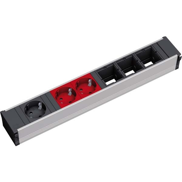 Bachmann 912.024 Steckdosenleiste 1x/2x Schutzkontakt schwarz/rot