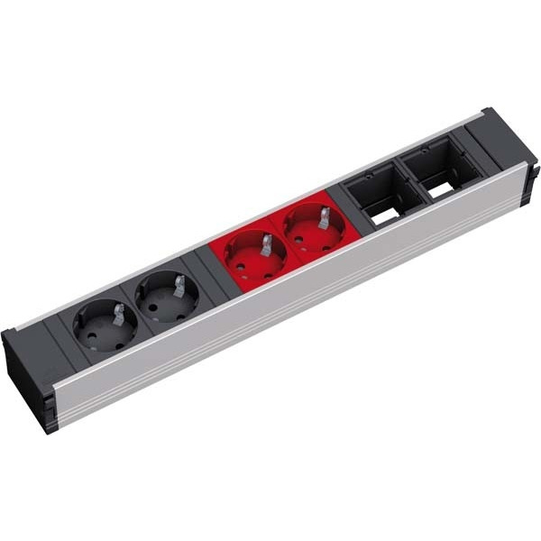 Bachmann 912.025 Steckdosenleiste 2x Schutzkontakt schwarz/rot