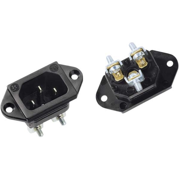 Bachmann 917.170 Kaltgeräte-Einbau-Stecker 65°C schwarz