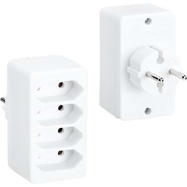 Bachmann 921.273 Multistecker 4xEuro weiß PVC