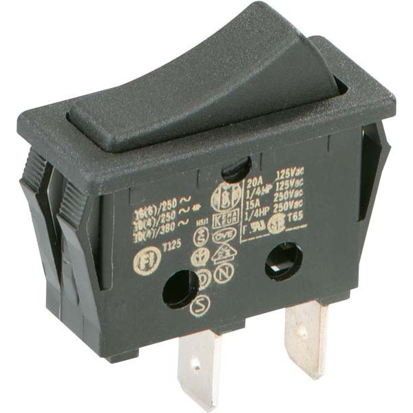 Bachmann 924.091 Einbau-Wippenschalter schwarz 16(8)A 250V 1-polig
