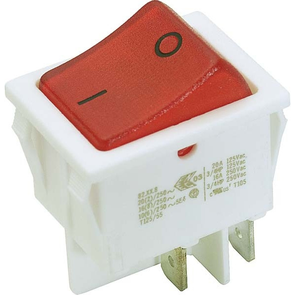 Bachmann 924.096 Einbau-Wippenschalter weiß /rot 16(8)A 250V 2-polig
