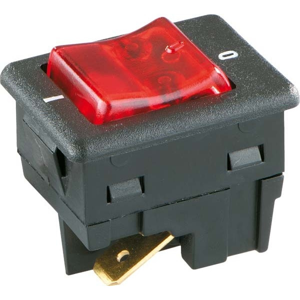 Bachmann 924.129 Einbau-Wippenschalter rot 16(4)A /250V 1-polig