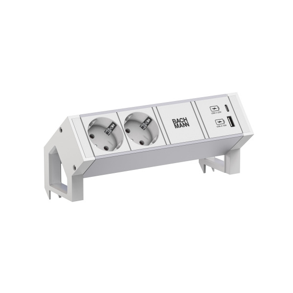 Bachmann 937.402 Steckdosenleiste DESK2 ALU WHITE