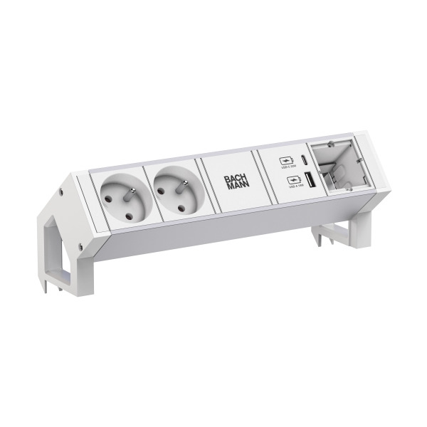 Bachmann 937.415 Steckdosenleiste DESK2 ALU WHITE