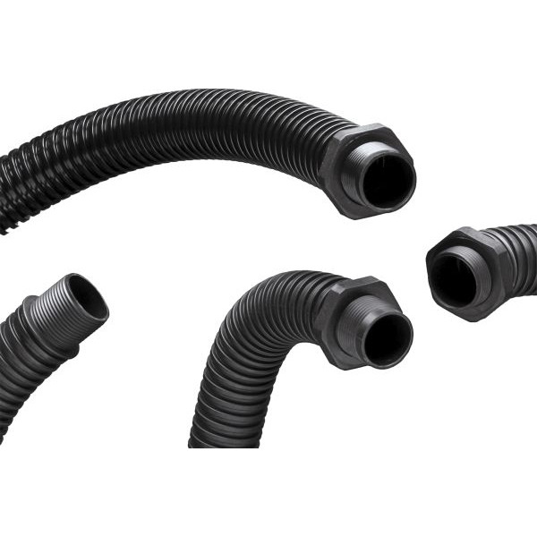 Fränkische IPATF-17M20B.50 IPATF-17M20B.50 schwarz 50mKu-Wellrohr fein mit Gewindeanschluss 4190001700 50 Meter