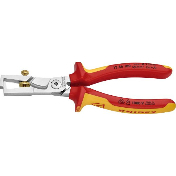 Knipex 1366180 VDE Kabelschere 180mm mit Abisolierfunktion