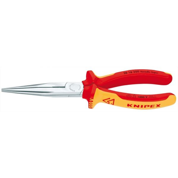 Knipex 2616200 Flachrundzange mit Schneide 200mm