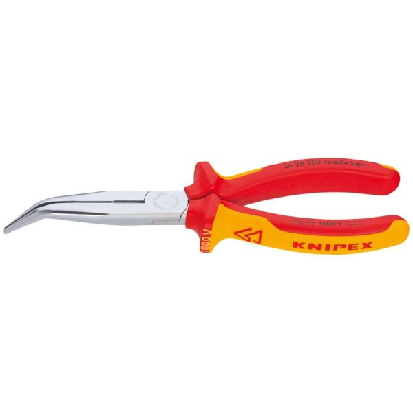 Knipex 2626200 Flachrundzange mit Schneide 200mm