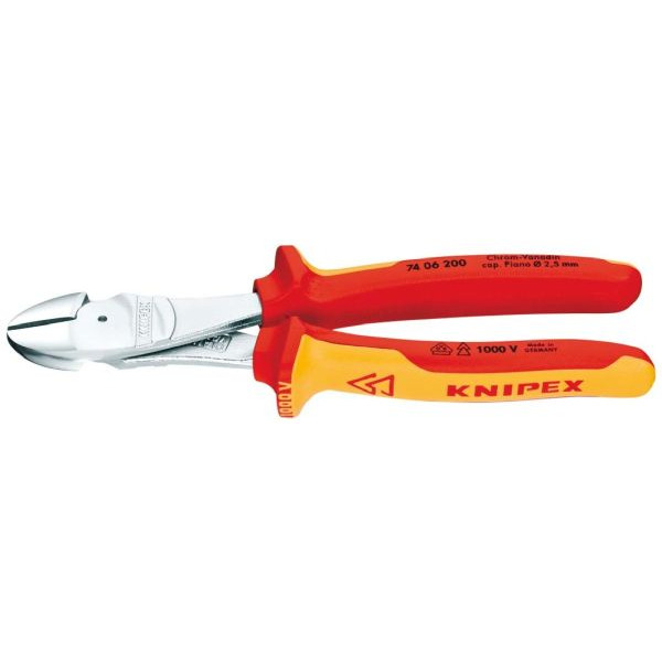 Knipex 7406200 Kraft-Seitenschneider isoliert 200mm