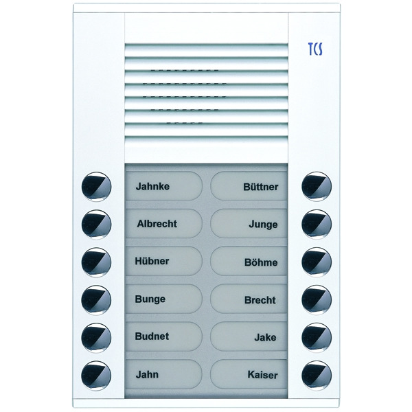 TCS PES12-WS/04 Audio Außenstation Serie PES 12 Klingeltasten (rechts-/ linksbündig) AP weiß