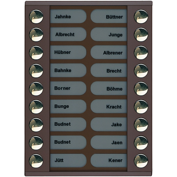 TCS PET18-EB/04 Klingeltastenerweiterung für Audio Außenstation Serie PES/AVE 18 Klingeltasten (rechts-/linksbündig) AP bronze