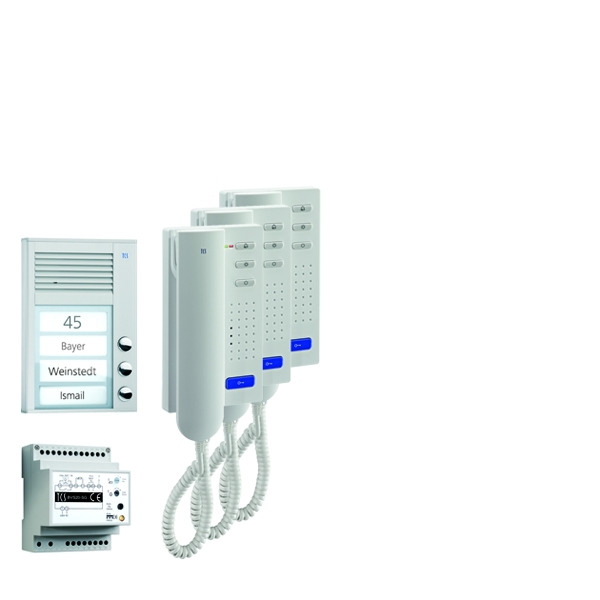 TCS PPA03-EN/02 audio:pack AP für 3 Wohneinheiten mit Außenstation PAK 3 Klingeltasten + 3x Türtelefon ISH3030 + Steuergerät BVS20