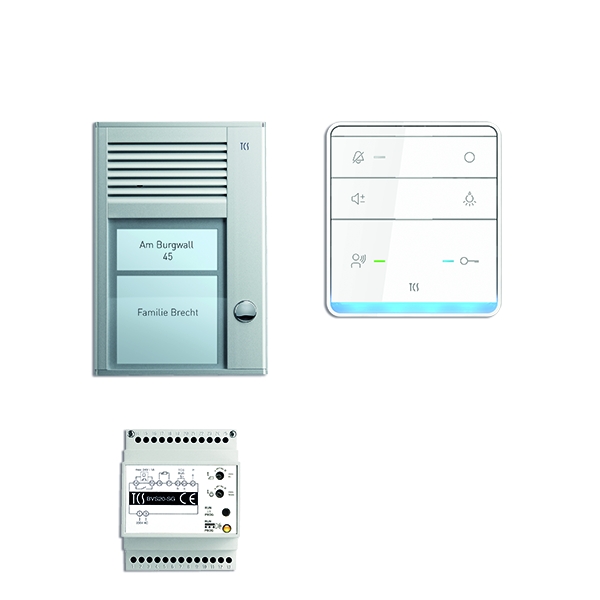 TCS PSC2310-0000 audio:pack AP für 1 Wohneinheit mit Außenstation PAK 1 Klingeltaste + 1x Freisprecher ISW5010 + Steuergerät BVS20