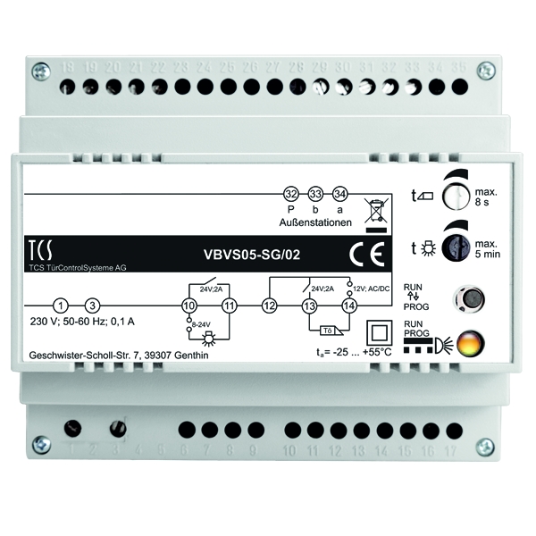 TCS VBVS05-SG/02 Versorgungs- und Steuergerät VBVS05-SG/02 für Audio- und Video-Anlagen 1Strang 6 TE