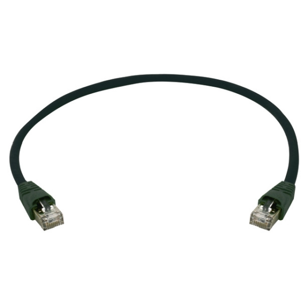 Telegärtner 100008101 Patchkabel S/FTP Cat.6A schwarz 0,5 Meter PE MP8 FS5