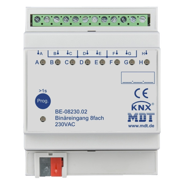 MDT BE-08230.02 KNX Binäreingang 8-fach 4TE REG Ausführung 230 V AC