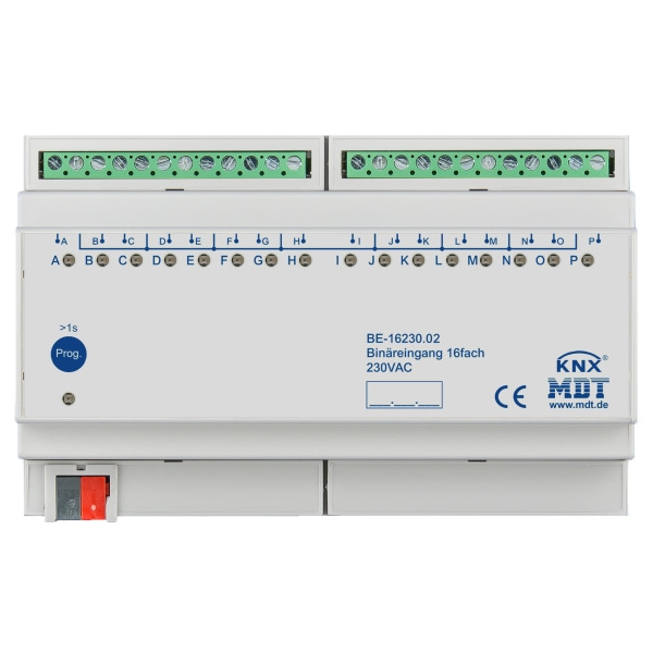 MDT BE-16230.02 KNX Binäreingang 16-fach 8TE REG Ausführung 230 V AC