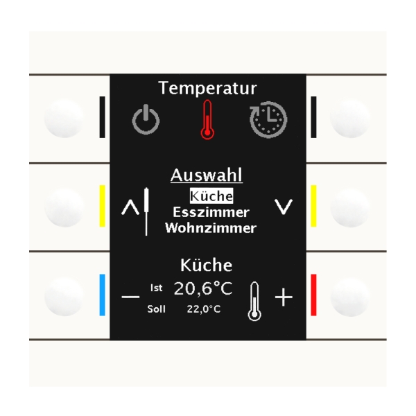 MDT BE-BZS86.01 KNX Bedienzentrale Smart 86 mit Farbdisplay Kunststoff Reinweiß glänzend