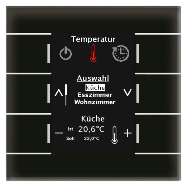 MDT BE-GBZS.01 KNX Glas Bedienzentrale Smart mit Farbdisplay Schwarz