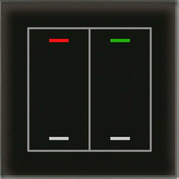 MDT BE-GTL20S.01 KNX Glastaster II Light 2-fach RGBW Schwarz Neutral