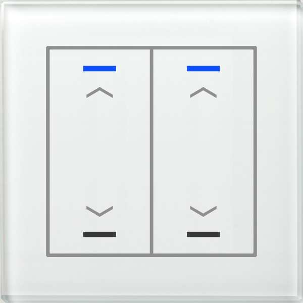 MDT BE-GTL20W.A1 KNX Glastaster II Light 2-fach RGBW Weiß Jalousie