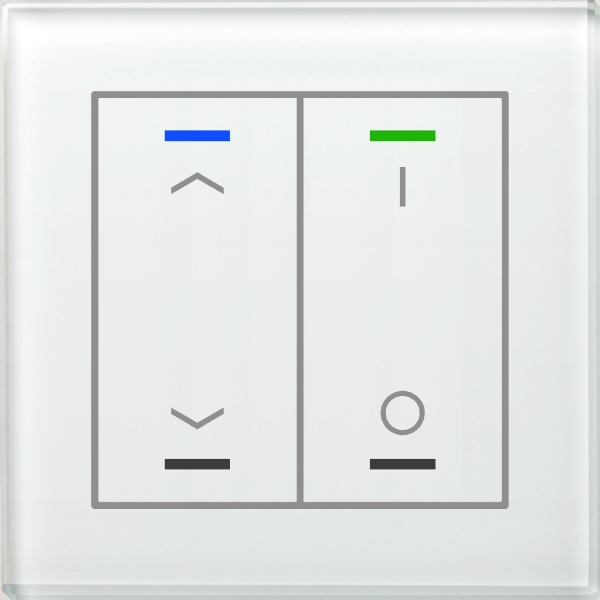 MDT BE-GTL2TW.C1 KNX Glastaster II Light 2-fach RGBW mit Temperatursensor Weiß Jalousie & Schalten