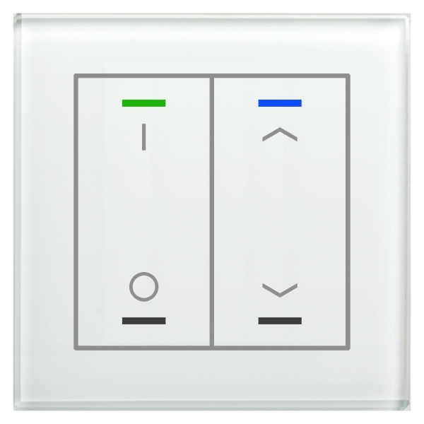 MDT BE-GTL2TW.D1 KNX Glastaster II Light 2-fach RGBW mit Temperatursensor Weiß Schalten & Jalousie