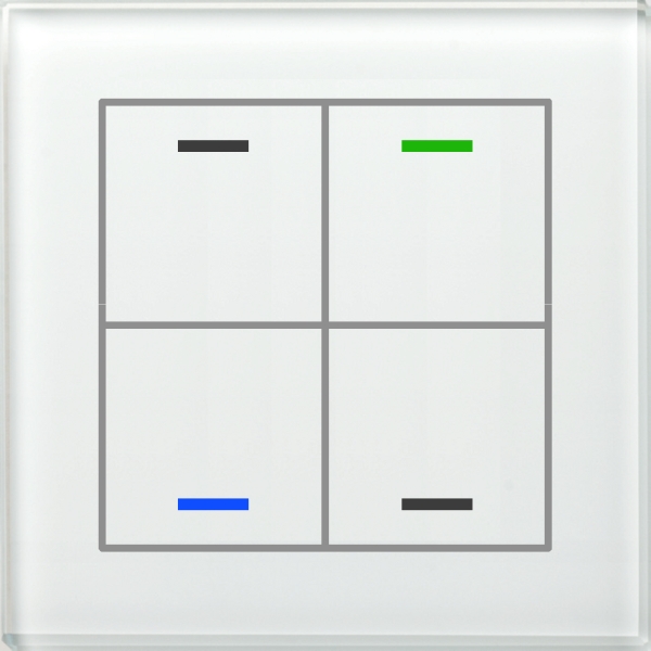 MDT BE-GTL4TW.01 KNX Glastaster II Light 4-fach RGBW mit Temperatursensor Weiß Neutral