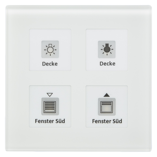 MDT BE-GTT4W.01 KNX Glastaster Plus 4-fach Weiß mit Temperatursensor