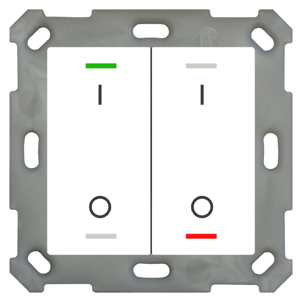 MDT BE-TAL5502.B1 KNX Taster Light 55 2-fach RGBW Reinweiß glänzend Schalten