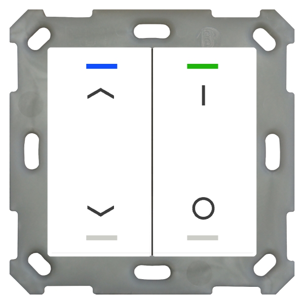 MDT BE-TAL5502.C1 KNX Taster Light 55 2-fach RGBW Reinweiß glänzend Jalousie & Schalten