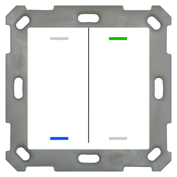 MDT BE-TAL55T2.01 KNX Taster Light 55 2-fach RGBW mit Temperatursensor Reinweiß glänzend Neutral