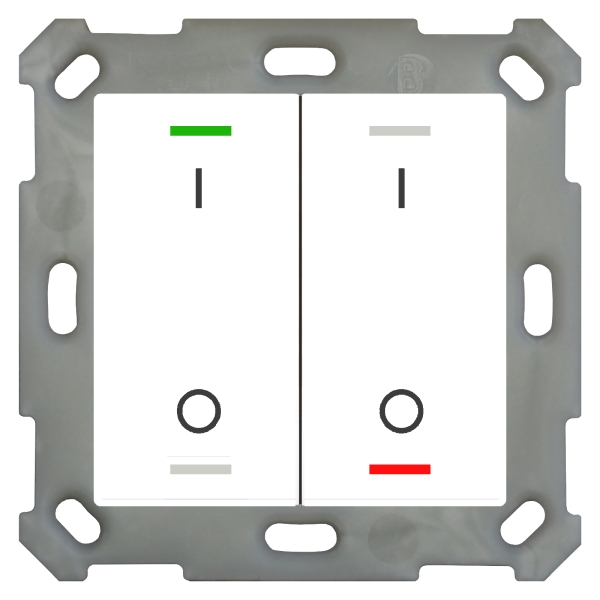 MDT BE-TAL55T2.B1 KNX Taster Light 55 2-fach RGBW mit Temperatursensor Reinweiß glänzend Schalten