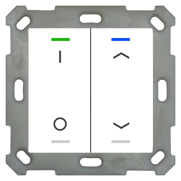 MDT BE-TAL55T2.D1 KNX Taster Light 55 2-fach RGBW mit Temperatursensor Reinweiß glänzend Schalten & Jalousie