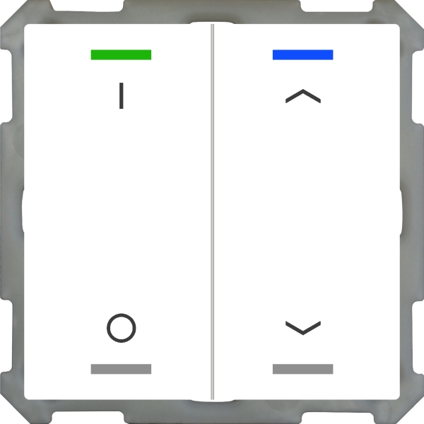 MDT BE-TAL6302.D1 KNX Taster Light 63 2-fach RGBW Studioweiß glänzend Schalten & Jalousie