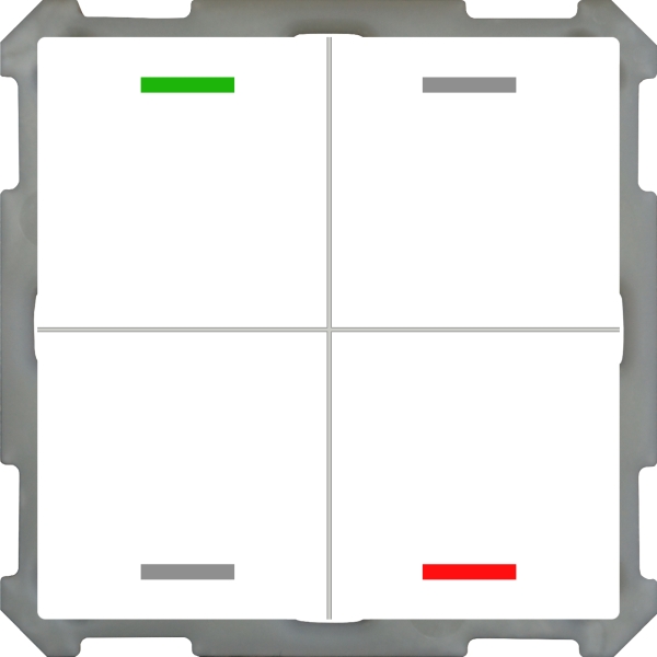 MDT BE-TAL63T4.01 KNX Taster Light 63 4-fach RGBW mit Temperatursensor Studioweiß glänzend Neutral