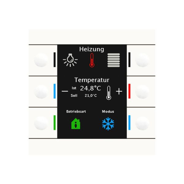 MDT BE-TAS86.02 KNX Taster Smart 86 mit Farbdisplay Kunststoff Reinweiß glänzend