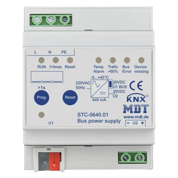 MDT STC-0640.01 KNX Busspannungsversorgung mit Diagnosefunktion 4TE REG 640 mA