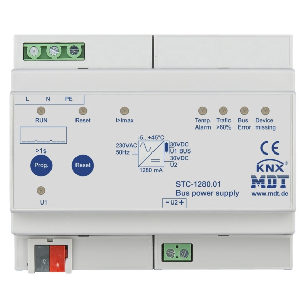 MDT STC-1280.01 KNX Busspannungsversorgung mit Diagnosefunktion 6TE REG 1280 mA