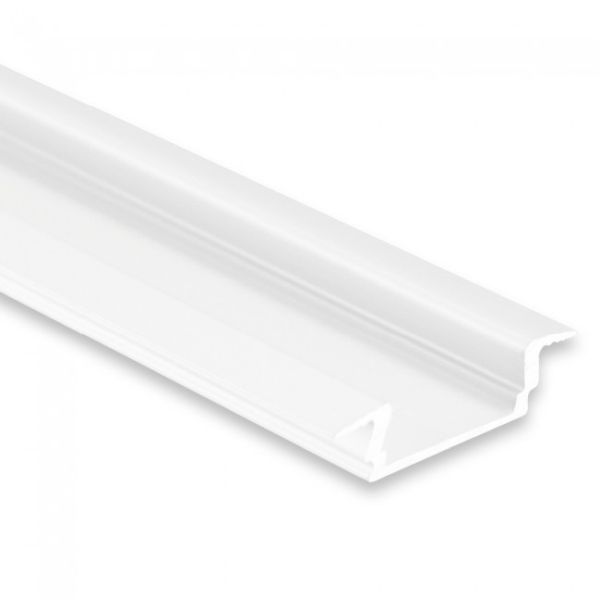 Dotlux 4035 Alu-Einbau-Profil Typ DXE8 2 Meter flach Flügel pulverbeschichtet weiß RAL 9010 für LED-Streifen bis 12mm