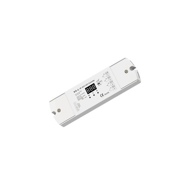Dotlux 5286 Funk-LED Empfänger/Dimmer Fusion Technologie mit integrierter Stand Alone Funktion 4x5A 12-24V DC für mehrfarbige LED-Streifen
