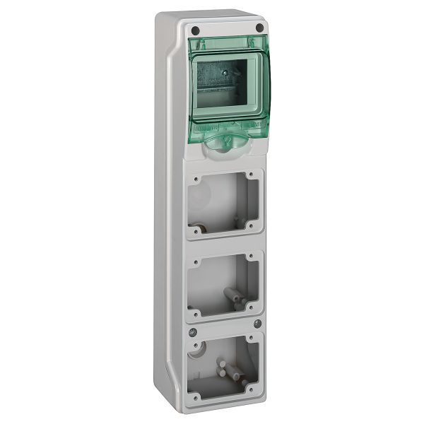 Schneider Electric 13152 Kaedra Mini-Leergehäuse 3 Montagestellen für Steckdosen 65x85mm 4 TE