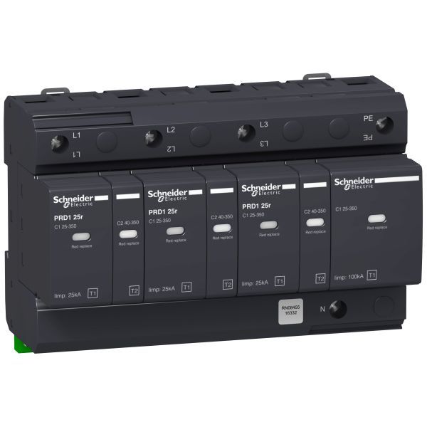 Schneider Electric 16332 Kombiableiter PRD1 25R 3-polig+N TYP1+2 Uc 350V