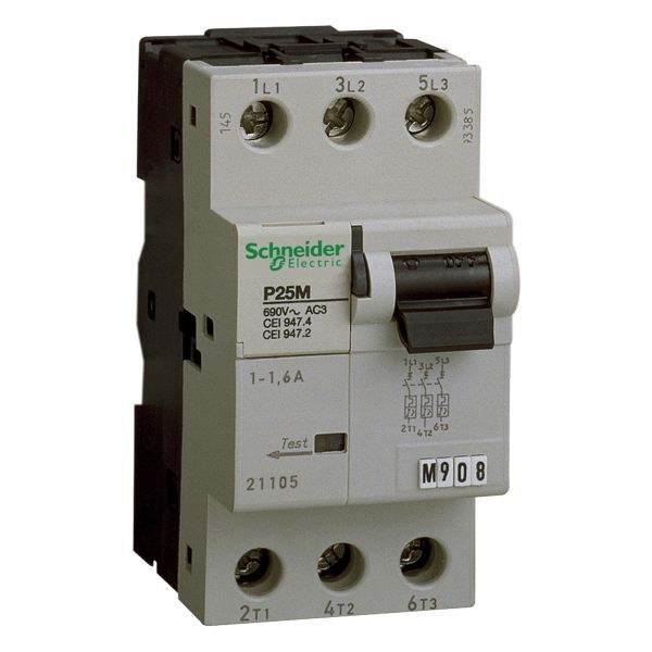 Schneider 21102 Motorschutzschalter P25M, 3P, 0,4A, Schutz f. Wechsel-/Drehstrommotoren