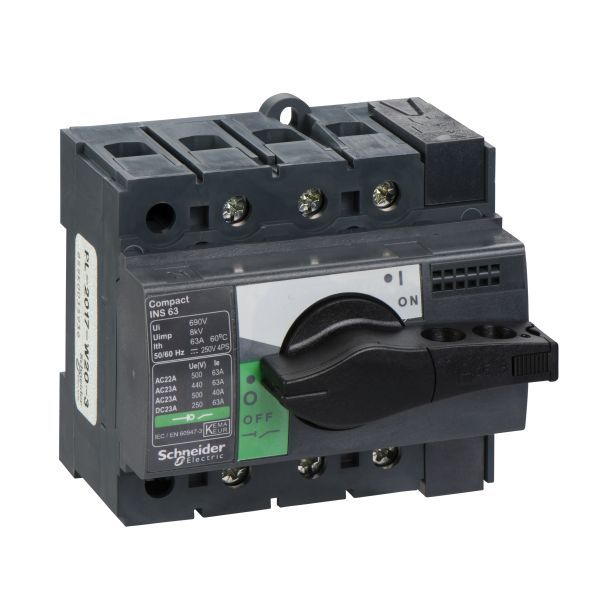 Schneider 28902 Lasttrennsch. INS63,3P, 63A/690V AC/250V DC,Drehantrieb schwarz