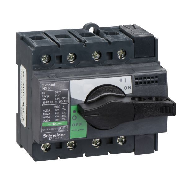 Schneider 28903 Lasttrennsch. INS63,4P, 63A/690V AC/250V DC,Drehantrieb schwarz