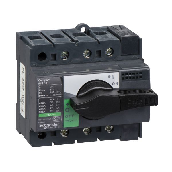 Schneider 28904 Lasttrennsch. INS80,3P, 80A/690V AC/250V DC,Drehantrieb schwarz