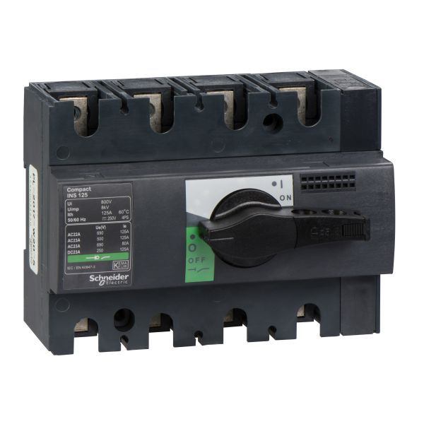 Schneider Electric 28911 Lasttrennsch. INS125,4P 125A/690V AC/250V DC,Drehantrieb schwarz